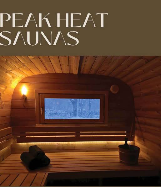 Warm sauna benches overlooking a snowy landscape